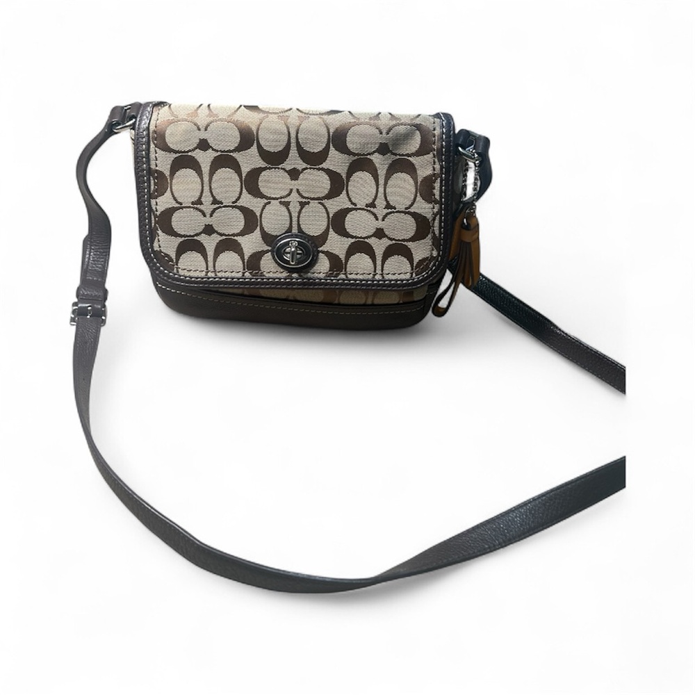 Coach Tan and Black Crossbody Bag